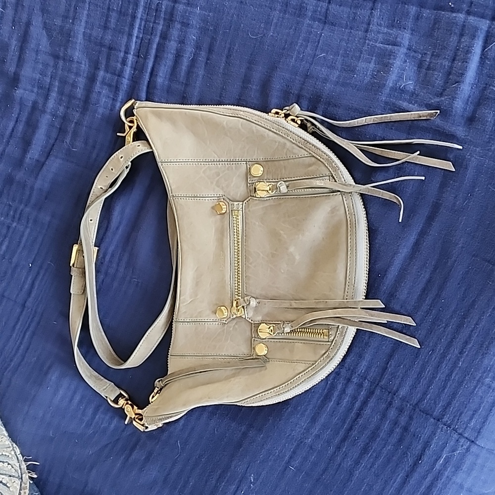 Botkier Gray Cresent Shaped Flat Crossbody